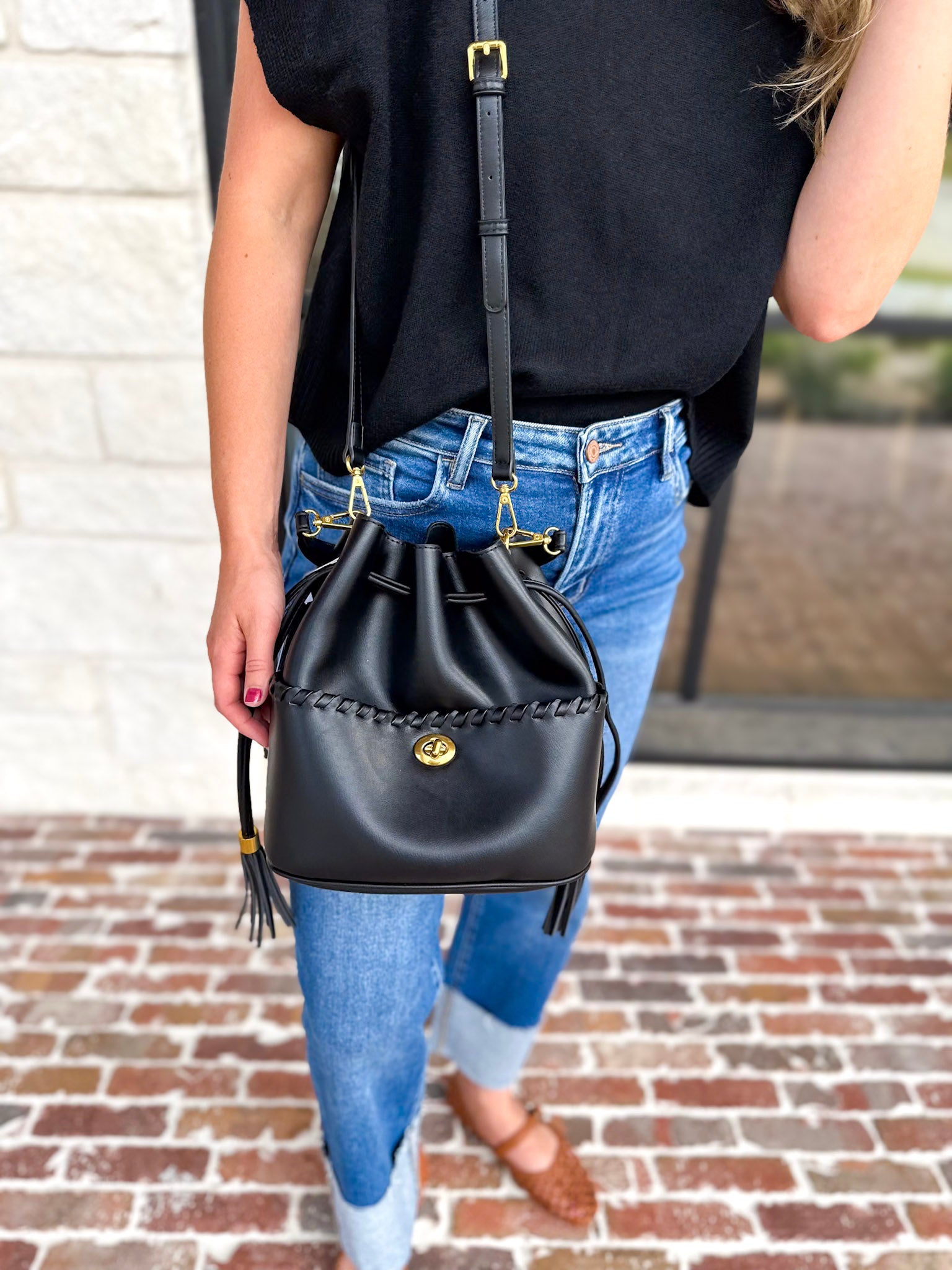 Janae Top Handle Bag - Black-130 Accessories-MELIE BIANCO-July & June Women's Fashion Boutique Located in San Antonio, Texas