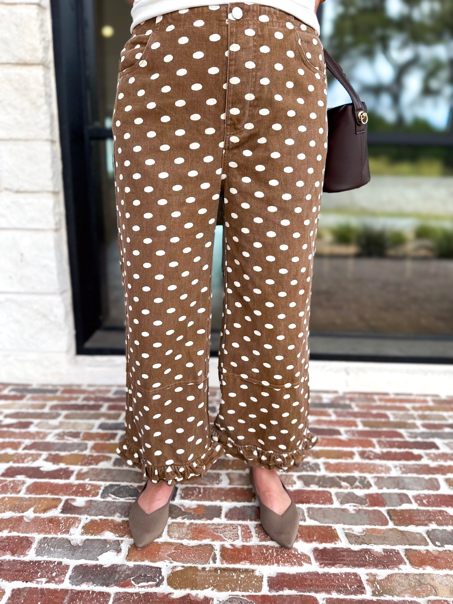 The Trendsetter Polka Dot Jeans-400 Pants-JODIFL-July & June Women's Fashion Boutique Located in San Antonio, Texas