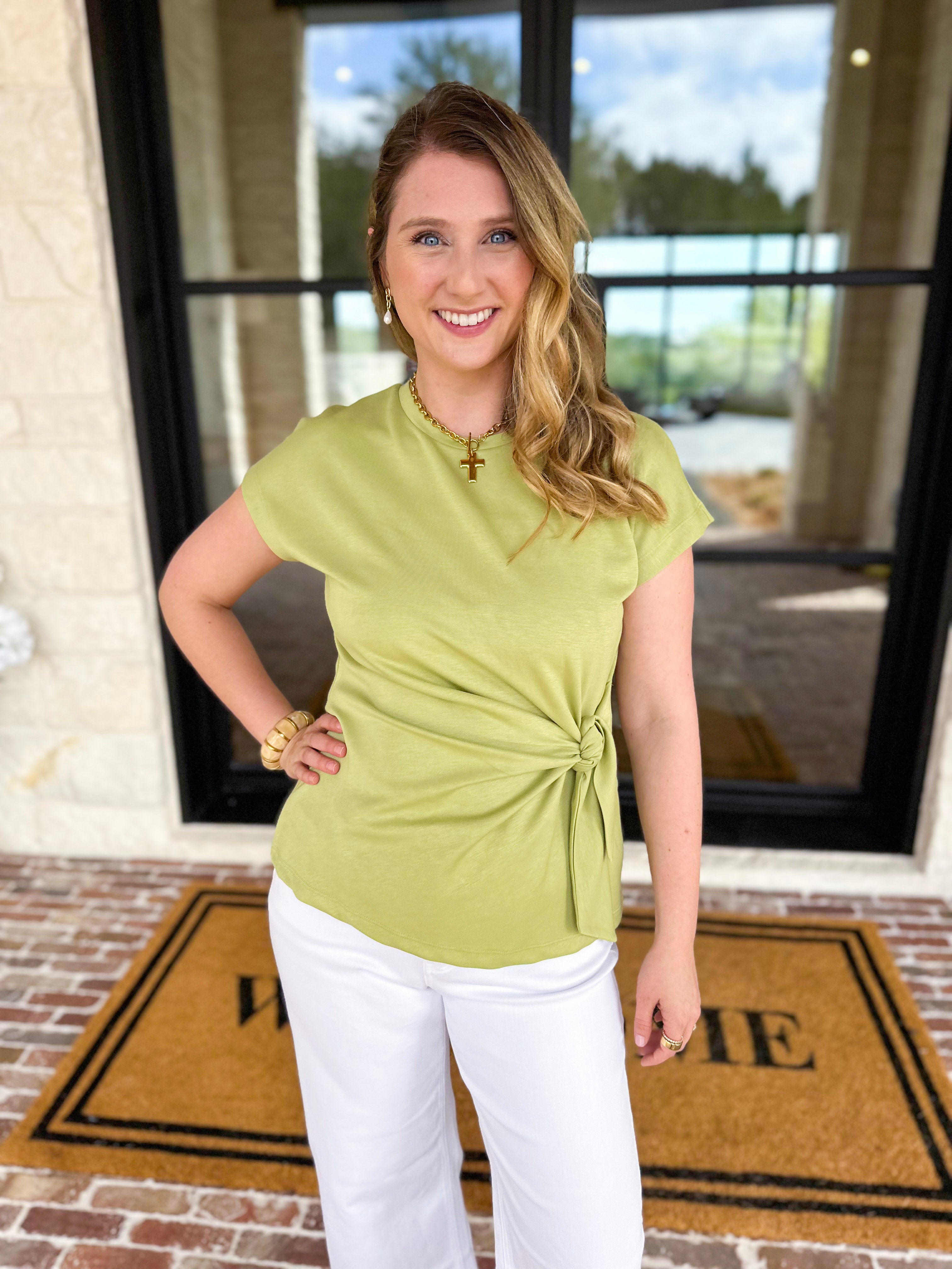 Comfy & Classy Top - Matcha-200 Fashion Blouses-ENTRO-July & June Women's Fashion Boutique Located in San Antonio, Texas