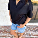 Everyday Pick Top - Black-210 Casual Blouses-JODIFL-July & June Women's Fashion Boutique Located in San Antonio, Texas