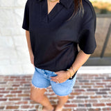 Everyday Pick Top - Black-210 Casual Blouses-JODIFL-July & June Women's Fashion Boutique Located in San Antonio, Texas