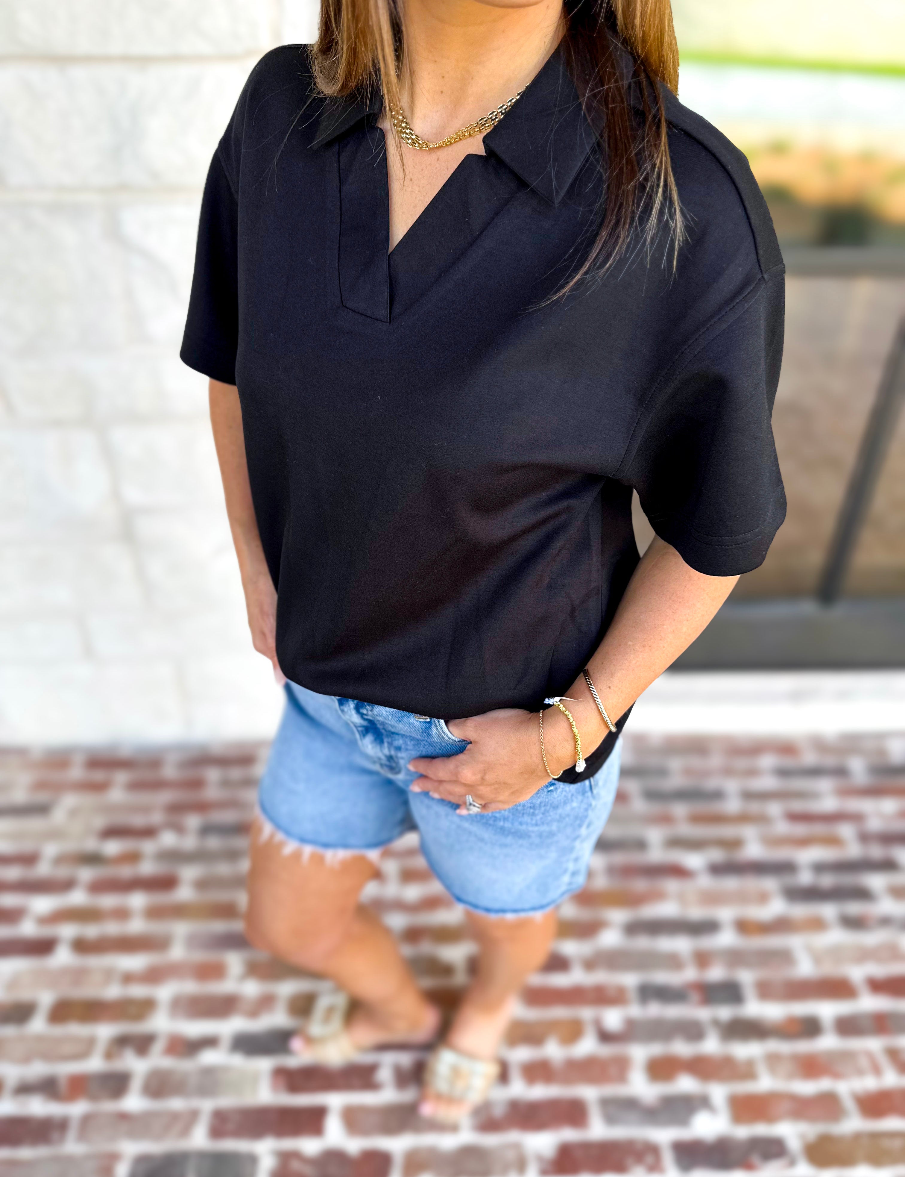 Everyday Pick Top - Black-210 Casual Blouses-JODIFL-July & June Women's Fashion Boutique Located in San Antonio, Texas