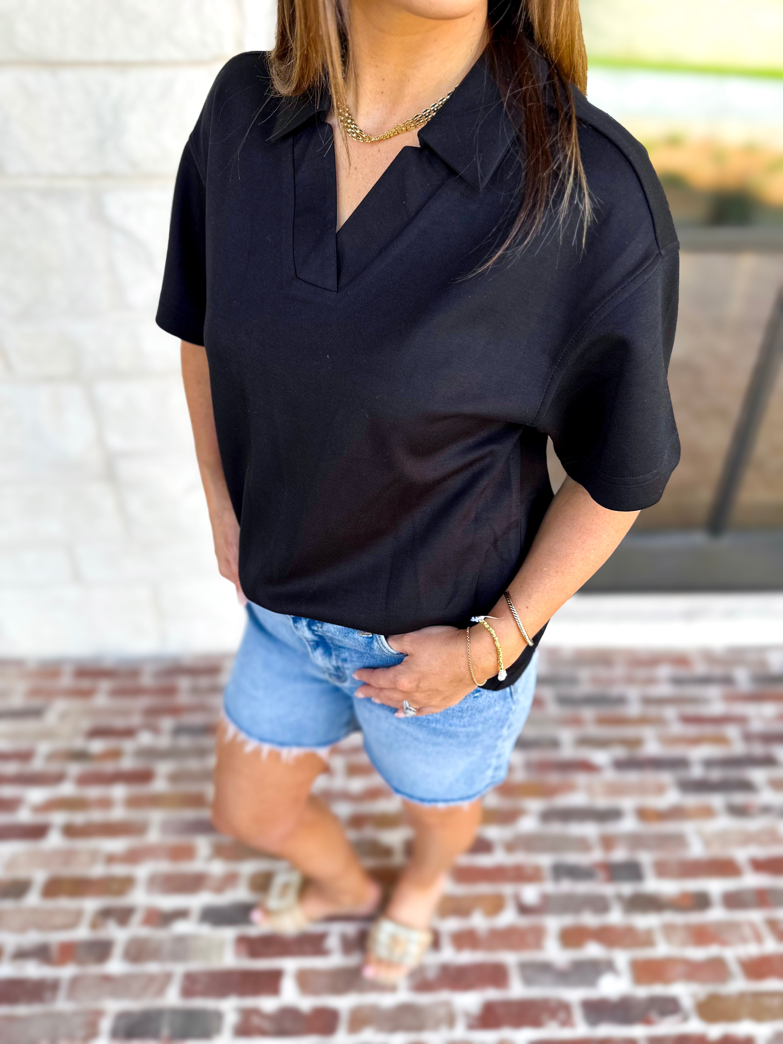 Everyday Pick Top - Black-210 Casual Blouses-JODIFL-July & June Women's Fashion Boutique Located in San Antonio, Texas