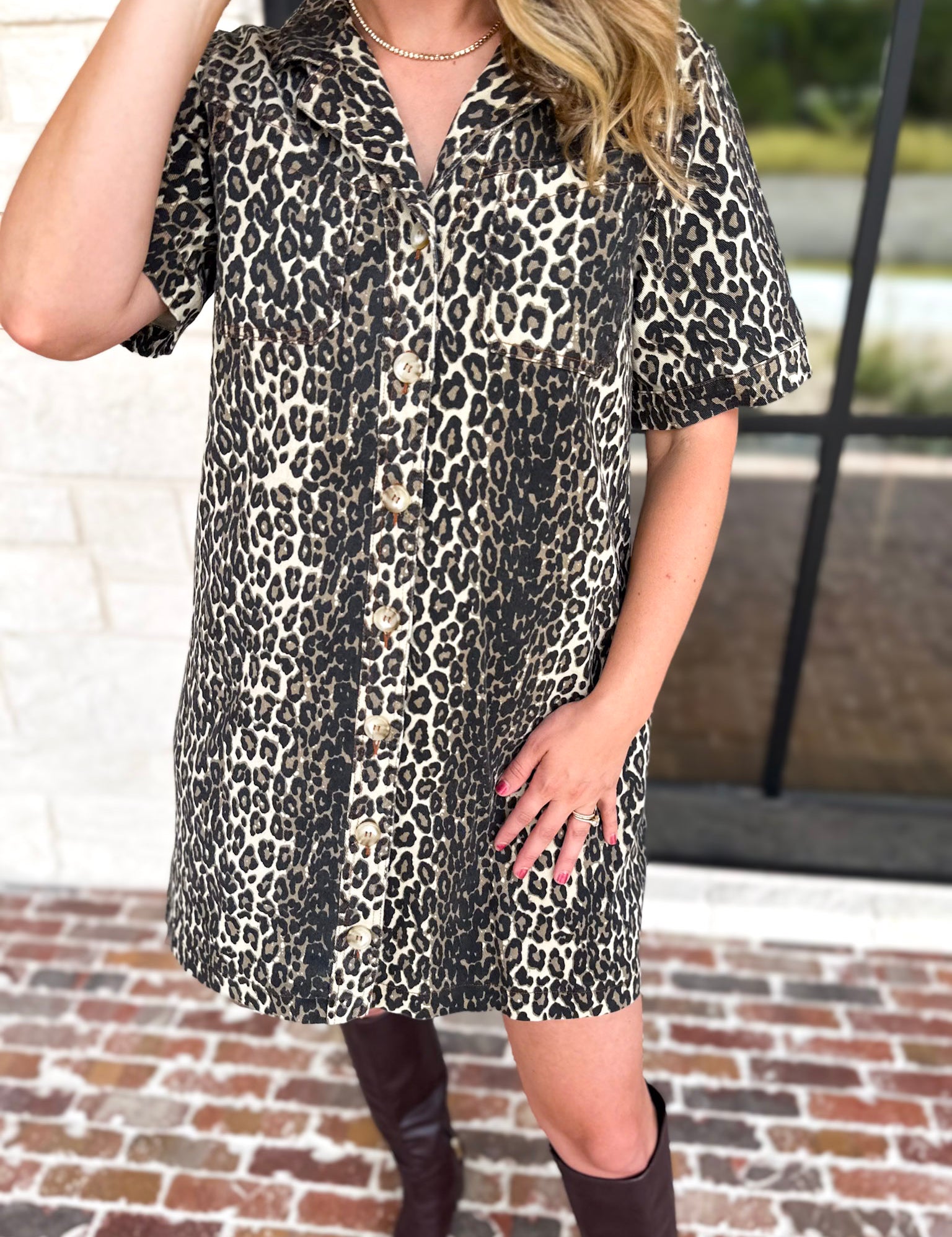 Crazy About You Leopard Mini Dress-510 Mini-ENTRO-July & June Women's Fashion Boutique Located in San Antonio, Texas