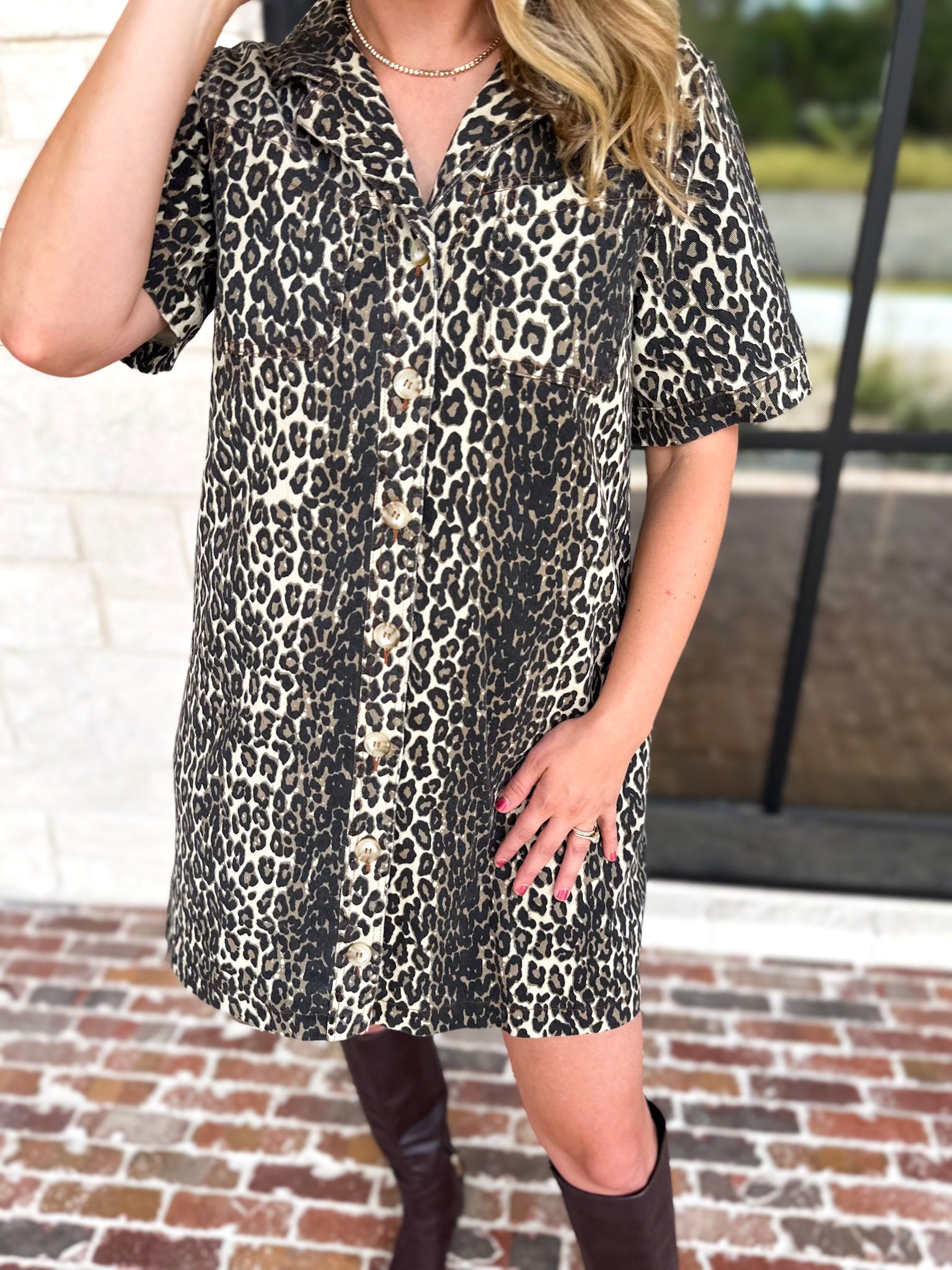 Crazy About You Leopard Mini Dress-510 Mini-ENTRO-July & June Women's Fashion Boutique Located in San Antonio, Texas