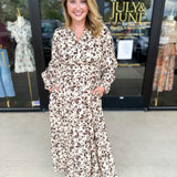 Fall Days Floral Midi Dress-500 Midi-POLOGRAM-July & June Women's Fashion Boutique Located in San Antonio, Texas