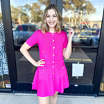 Posh Pink Short Sleeve Cardigan-230 Sweaters/Cardis-ENTRO-July & June Women's Fashion Boutique Located in San Antonio, Texas