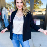 The Blair Blazer - Black-600 Outerwear-SKIES ARE BLUE-July & June Women's Fashion Boutique Located in San Antonio, Texas