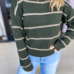 Olive & Camel Sweater-230 Sweaters/Cardis-SKIES ARE BLUE-July & June Women's Fashion Boutique Located in San Antonio, Texas