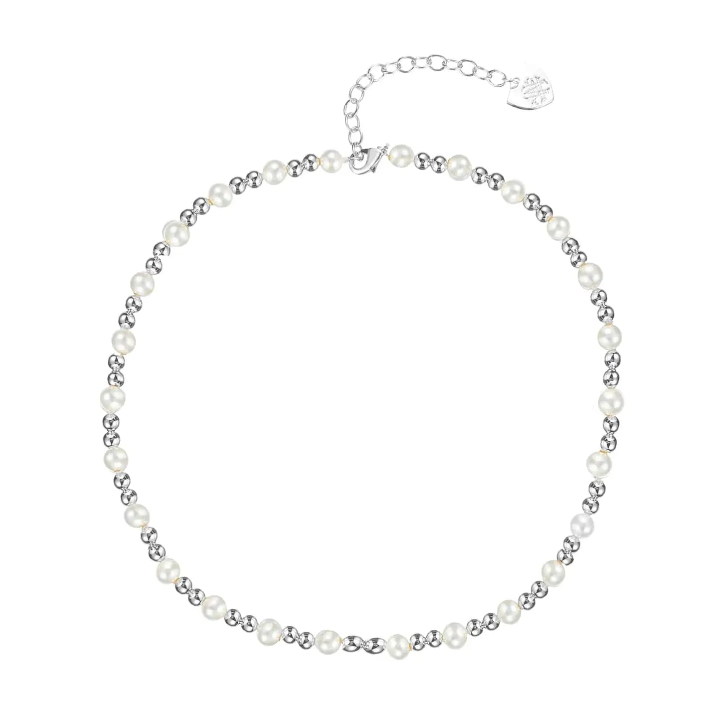 Natalie Wood - Adorned Pearl Mini Beaded Necklace in Silver-110 Jewelry & Hair-Natalie Wood-July & June Women's Fashion Boutique Located in San Antonio, Texas