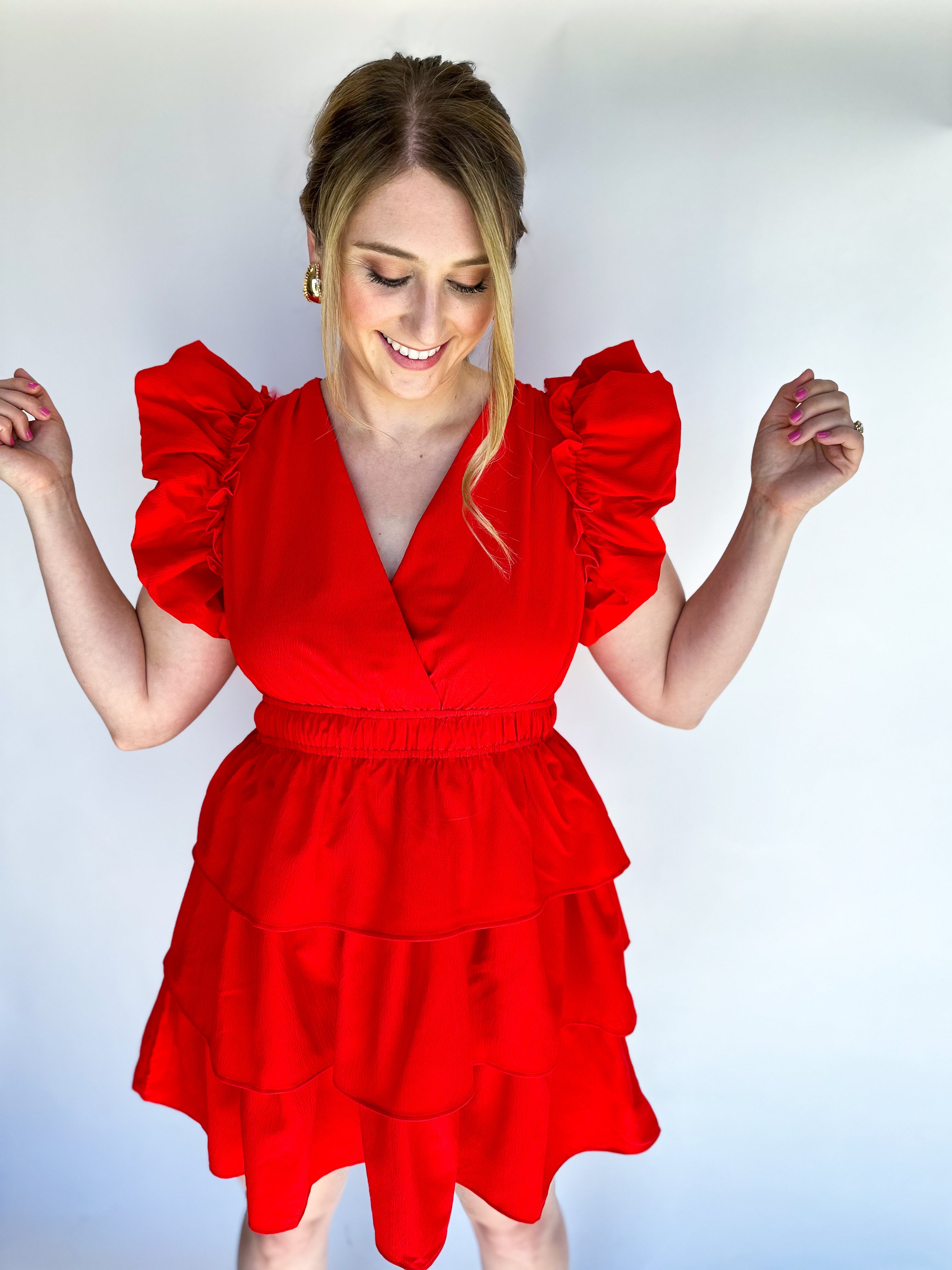 Arden Mini Dress - Red-510 Mini-ENTRO-July & June Women's Fashion Boutique Located in San Antonio, Texas