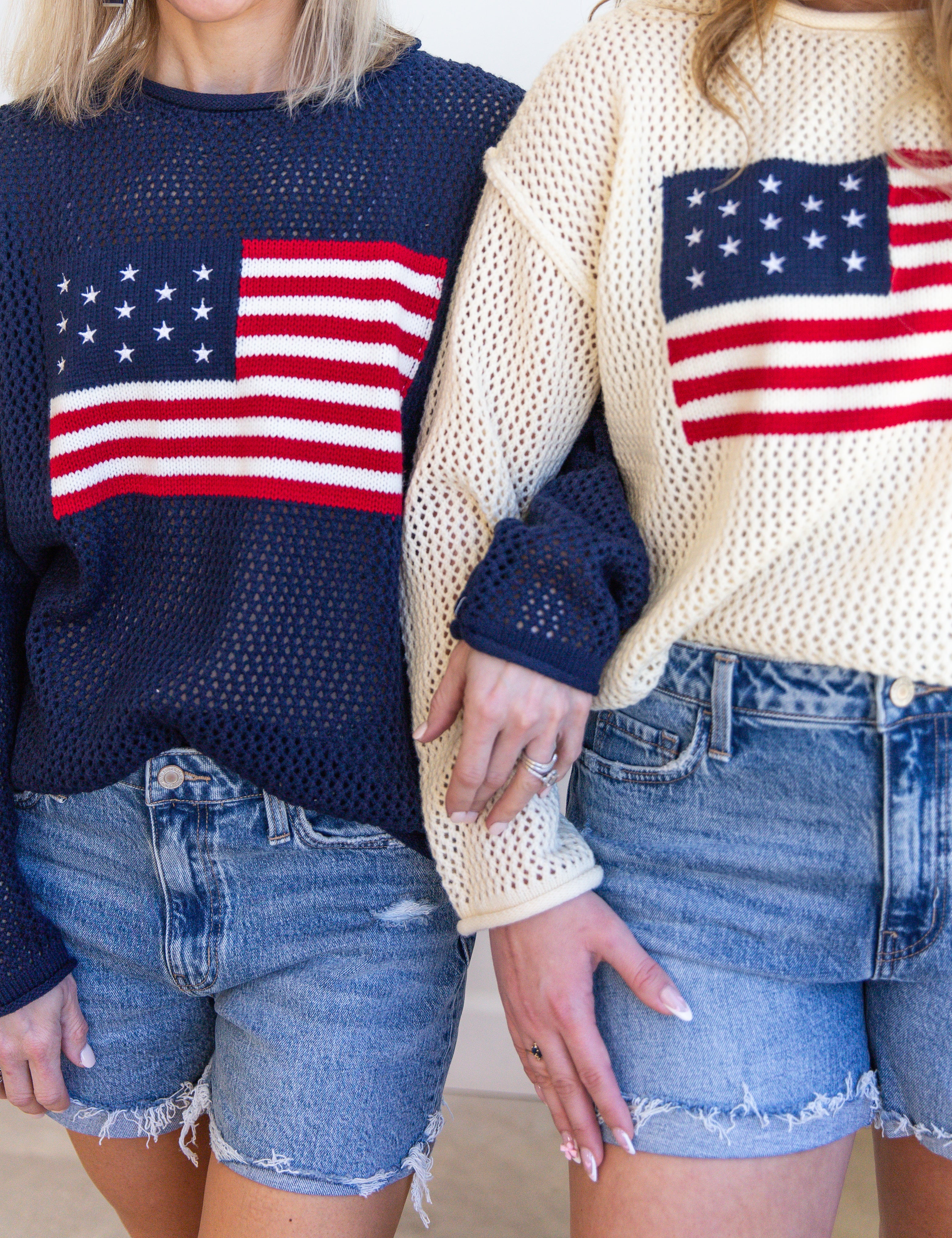 American Vintage Knit Sweater Top - Navy-230 Sweaters/Cardis-JODIFL-July & June Women's Fashion Boutique Located in San Antonio, Texas