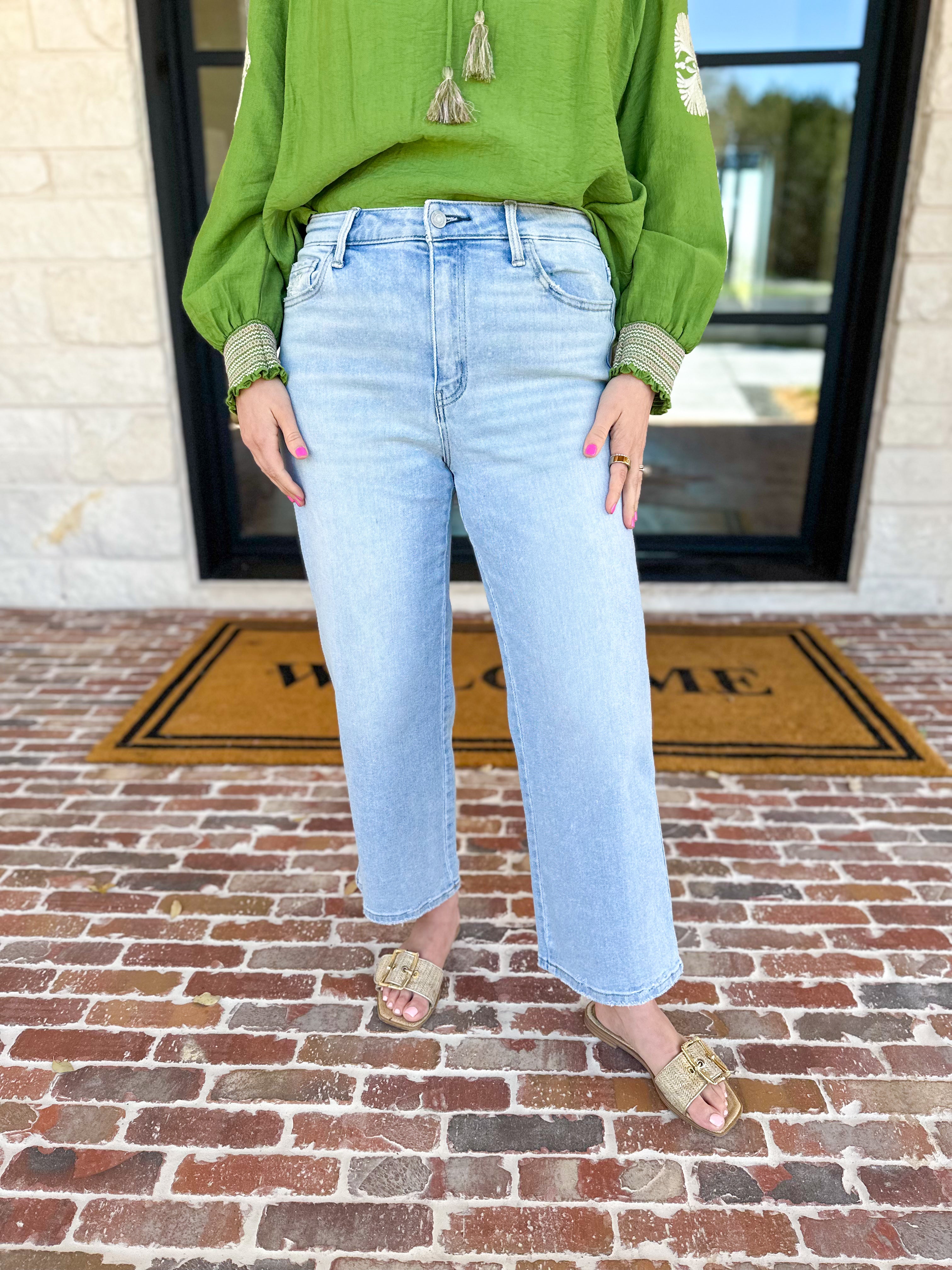 Vervet - High Rise Cropped Slim Wide Jeans-400 Pants-VEVERT BY FLYING MONKEY-July & June Women's Fashion Boutique Located in San Antonio, Texas