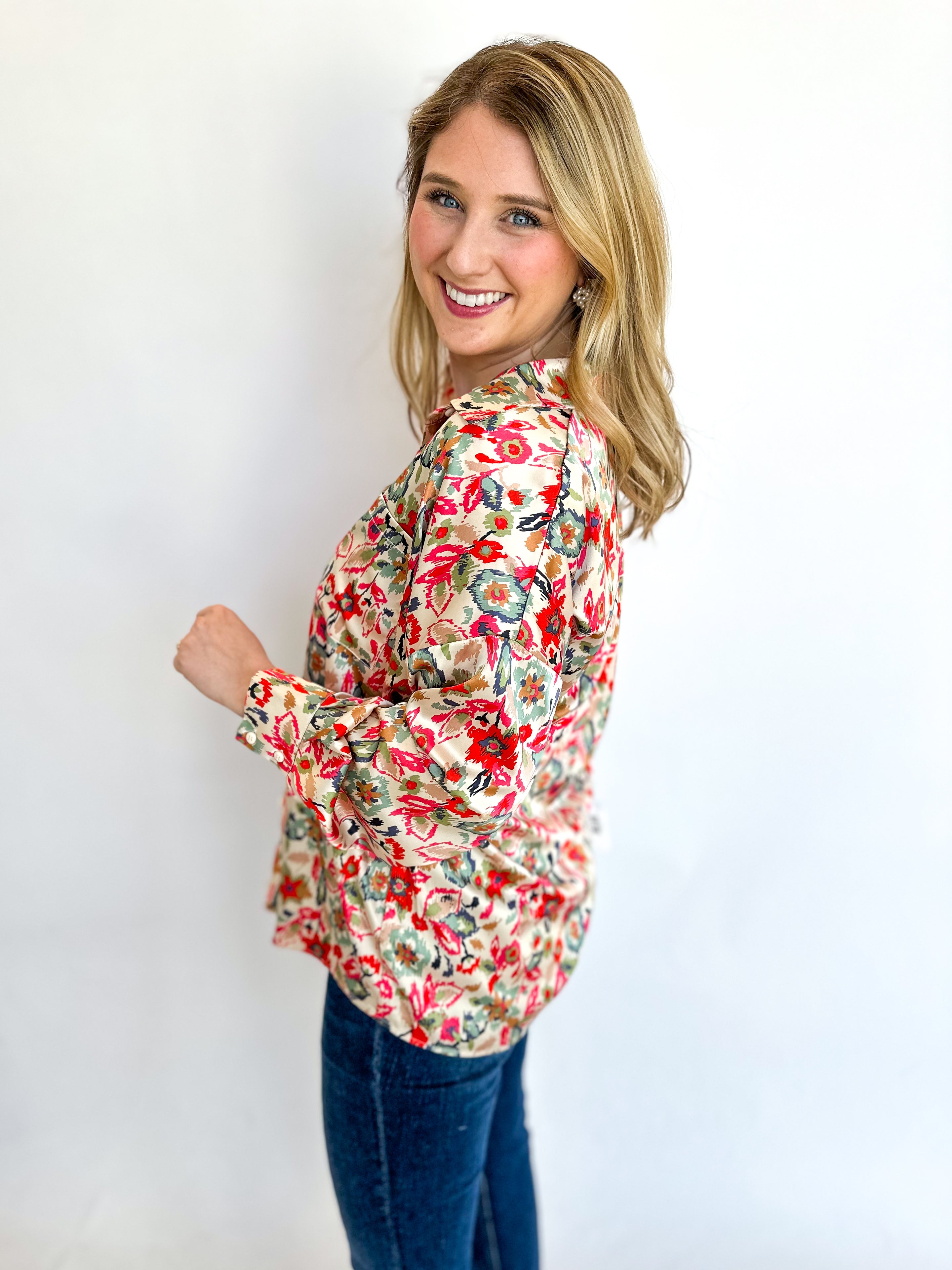 Happy Go Lucky Blouse-200 Fashion Blouses-FATE-July & June Women's Fashion Boutique Located in San Antonio, Texas