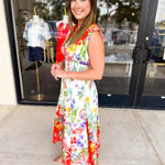 Vibrant Petals Midi Dress-500 Midi-FATE-July & June Women's Fashion Boutique Located in San Antonio, Texas