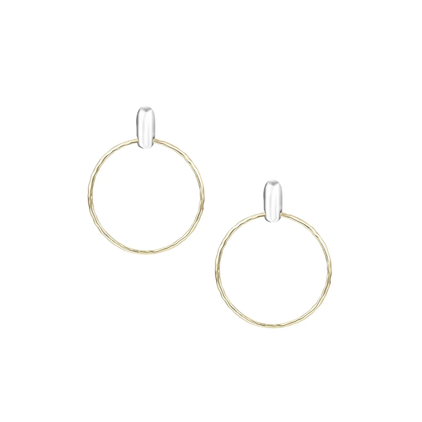 Natalie Wood - Horizon Circle Statement Earrings in Gold/Silver-110 Jewelry & Hair-Natalie Wood-July & June Women's Fashion Boutique Located in San Antonio, Texas