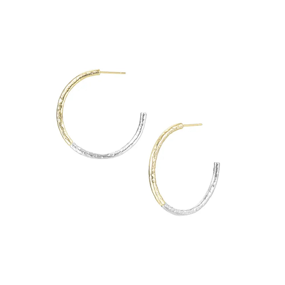 Natalie Wood - Horizon Hoop Earrings in Gold/Silver-110 Jewelry & Hair-Natalie Wood-July & June Women's Fashion Boutique Located in San Antonio, Texas