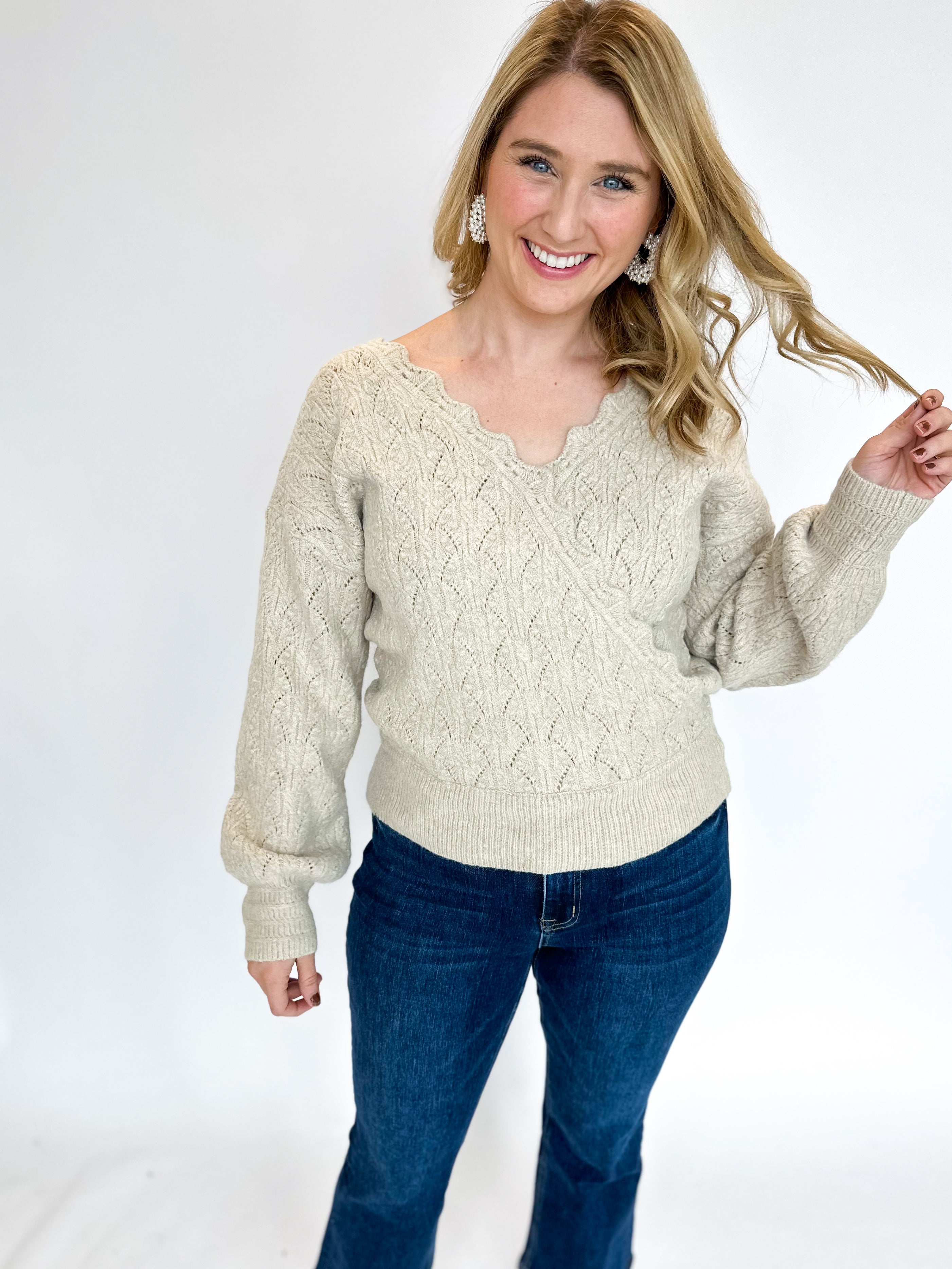Wrap Sweater - Taupe-230 Sweaters/Cardis-LISTICLE-July & June Women's Fashion Boutique Located in San Antonio, Texas