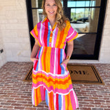 THML - Party Stripe Midi Dress-500 Midi-THML-July & June Women's Fashion Boutique Located in San Antonio, Texas