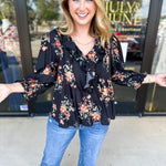 The Kirsten Blouse - Black-200 Fashion Blouses-ENTRO-July & June Women's Fashion Boutique Located in San Antonio, Texas