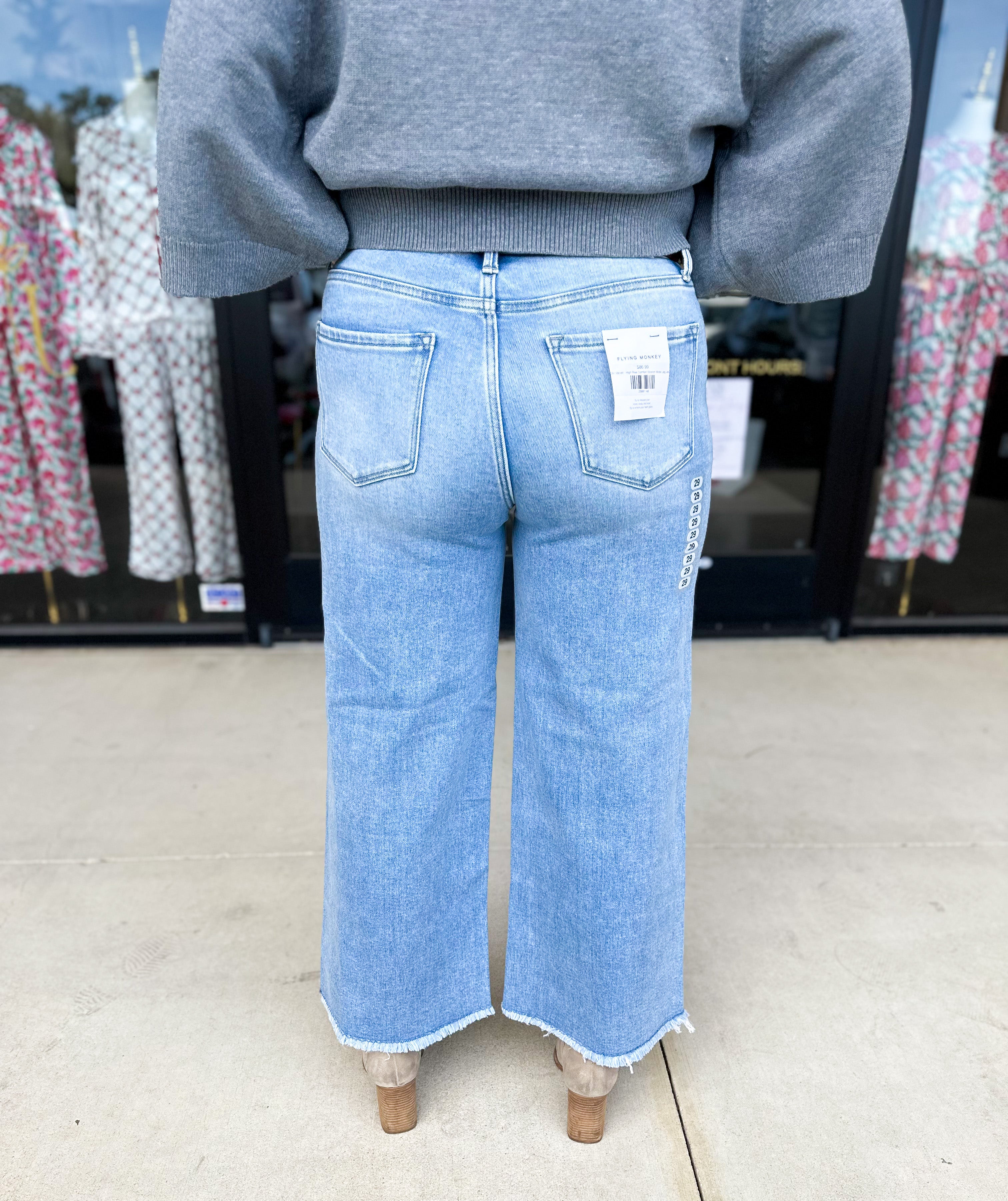 Vervet - High Rise Comfort Stretch Wide Leg Jeans-400 Pants-VEVERT BY FLYING MONKEY-July & June Women's Fashion Boutique Located in San Antonio, Texas