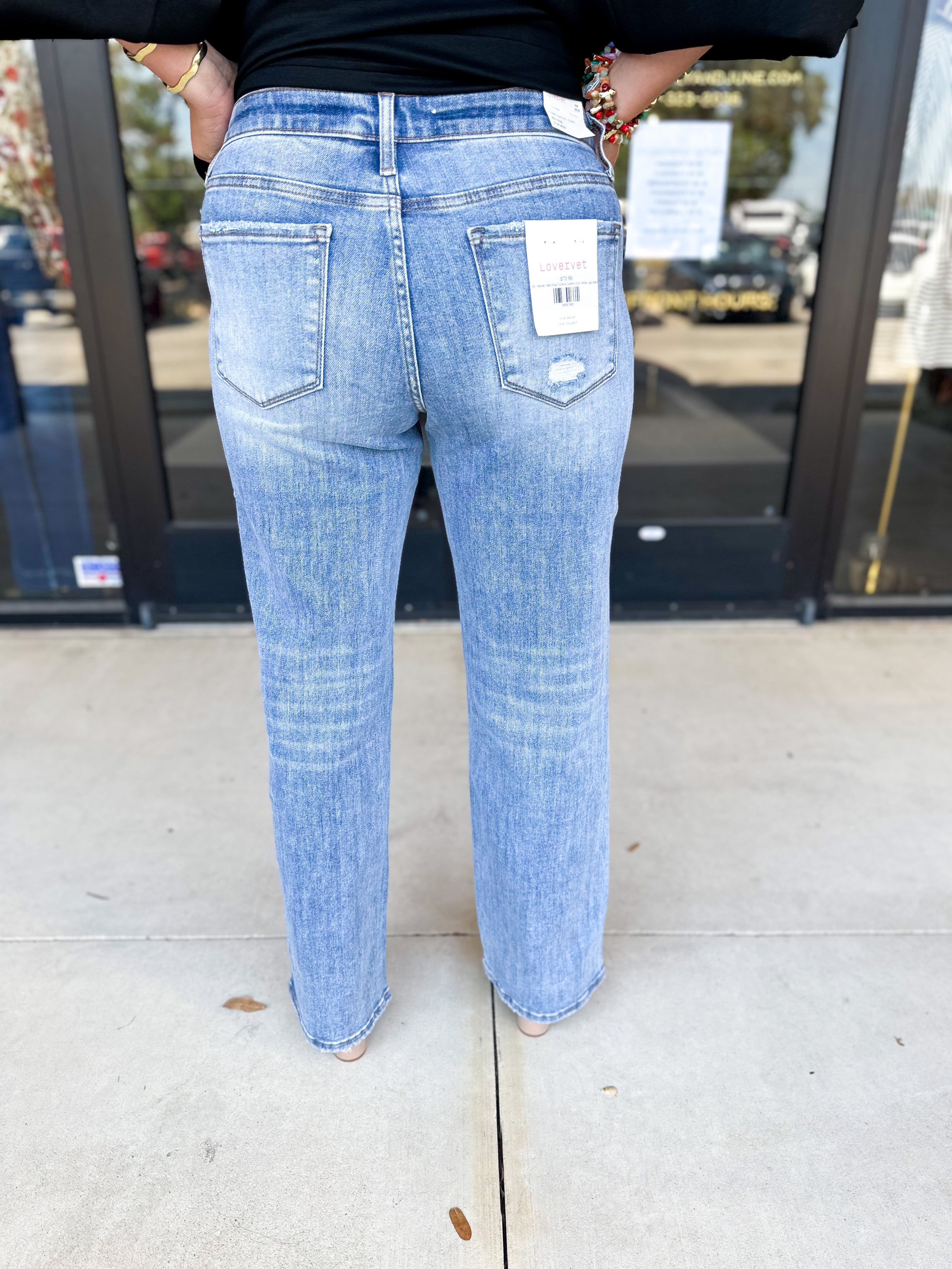 Vervet- Mid Rise Tummy Control Slim Wide Leg Jeans-VEVERT BY FLYING MONKEY-July & June Women's Fashion Boutique Located in San Antonio, Texas
