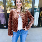 Golden Quilted Jacket-600 Outerwear-FATE-July & June Women's Fashion Boutique Located in San Antonio, Texas