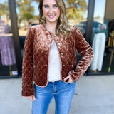 Golden Quilted Jacket-600 Outerwear-FATE-July & June Women's Fashion Boutique Located in San Antonio, Texas