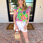 Take Me To The Tropics Blouse-200 Fashion Blouses-FATE-July & June Women's Fashion Boutique Located in San Antonio, Texas