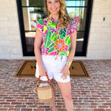 Take Me To The Tropics Blouse-200 Fashion Blouses-FATE-July & June Women's Fashion Boutique Located in San Antonio, Texas