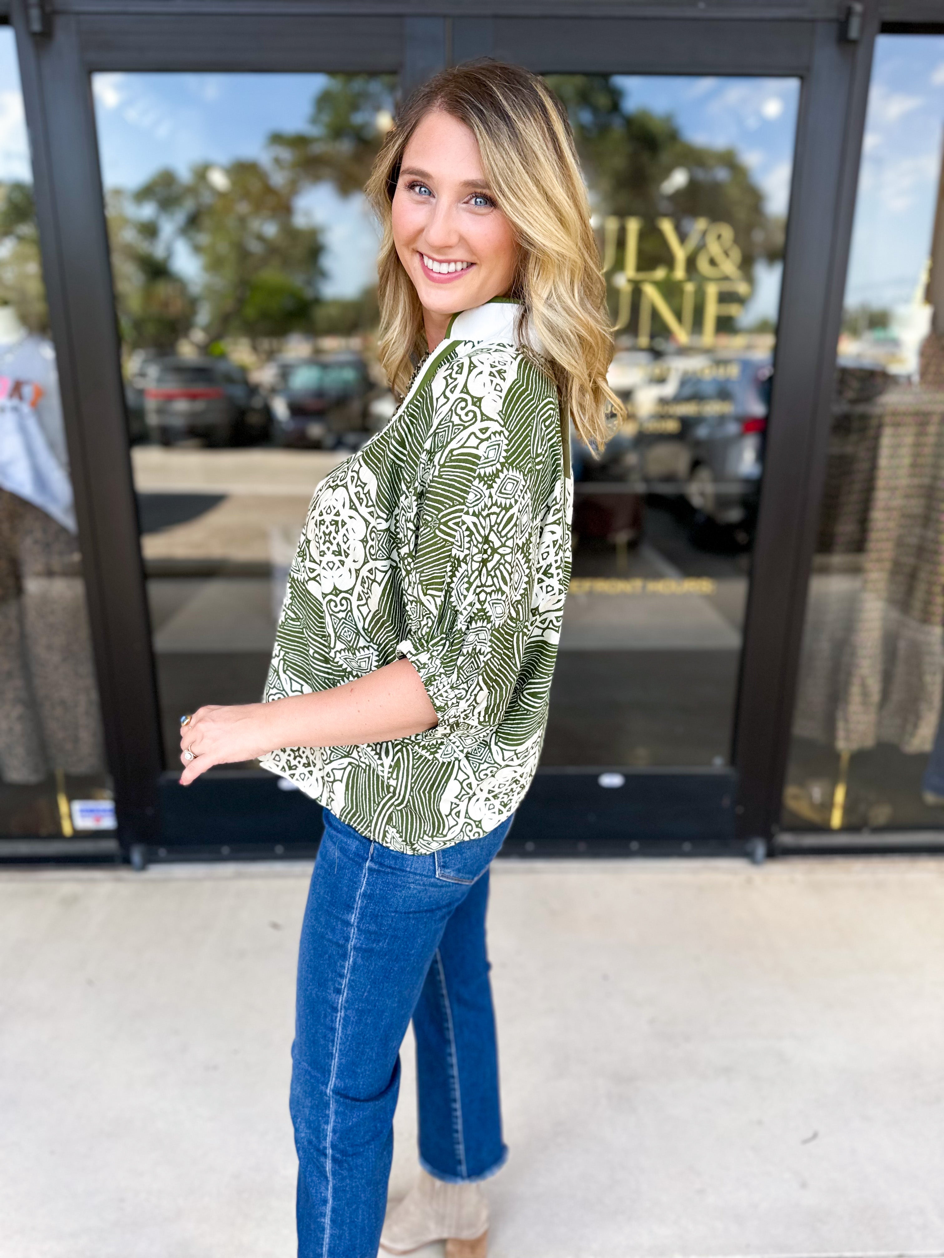 The Lettie Blouse-200 Fashion Blouses-ENTRO-July & June Women's Fashion Boutique Located in San Antonio, Texas
