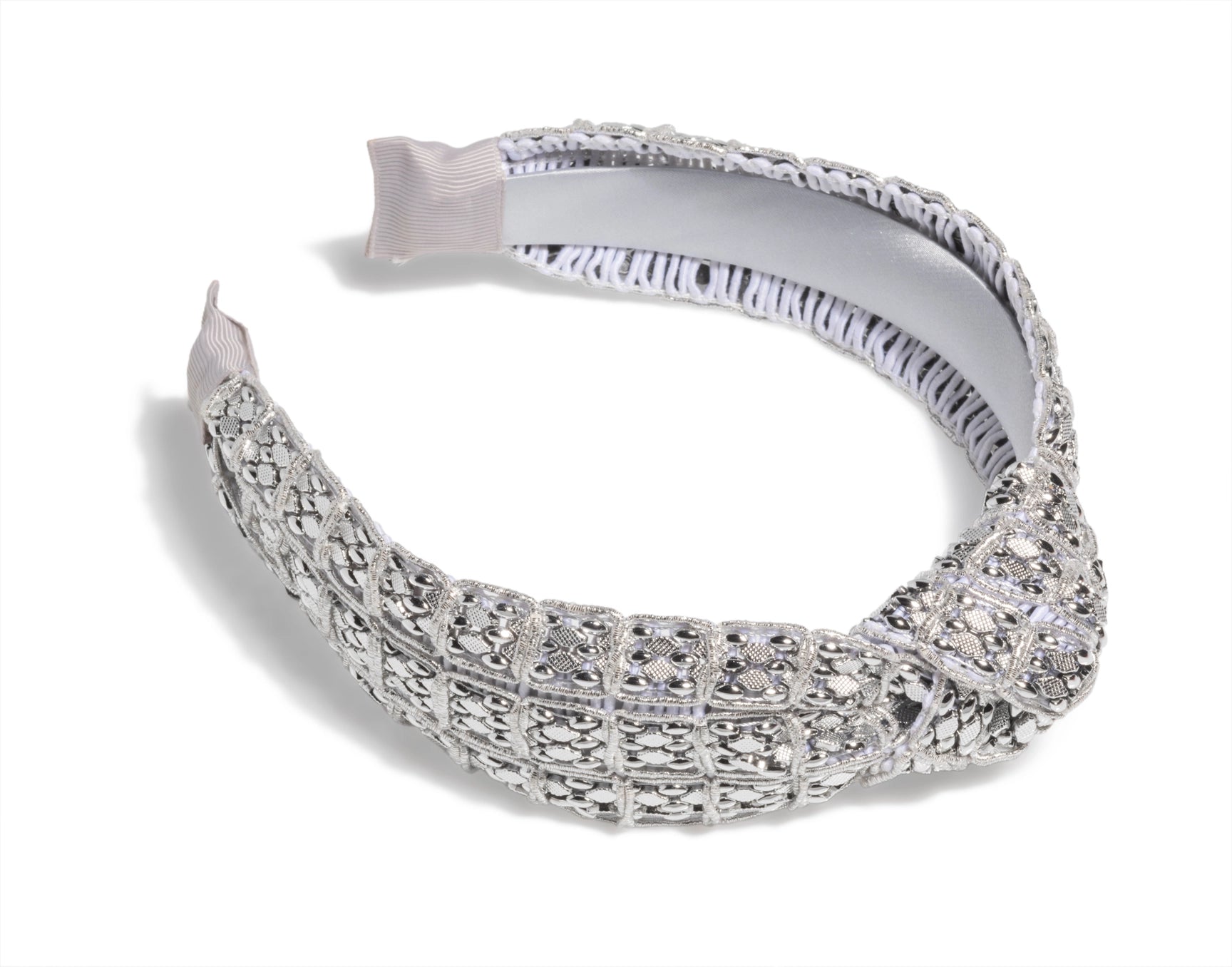 Mesh Bead Knitted Headbands - Silver-130 ACCESSORIES-SHIRALEAH-July & June Women's Fashion Boutique Located in San Antonio, Texas