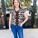 Trendy Cheetah Button Cardigan-230 Sweaters/Cardis-ENTRO-July & June Women's Fashion Boutique Located in San Antonio, Texas