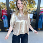 Celebration Blouse - Gold-200 Fashion Blouses-ENTRO-July & June Women's Fashion Boutique Located in San Antonio, Texas
