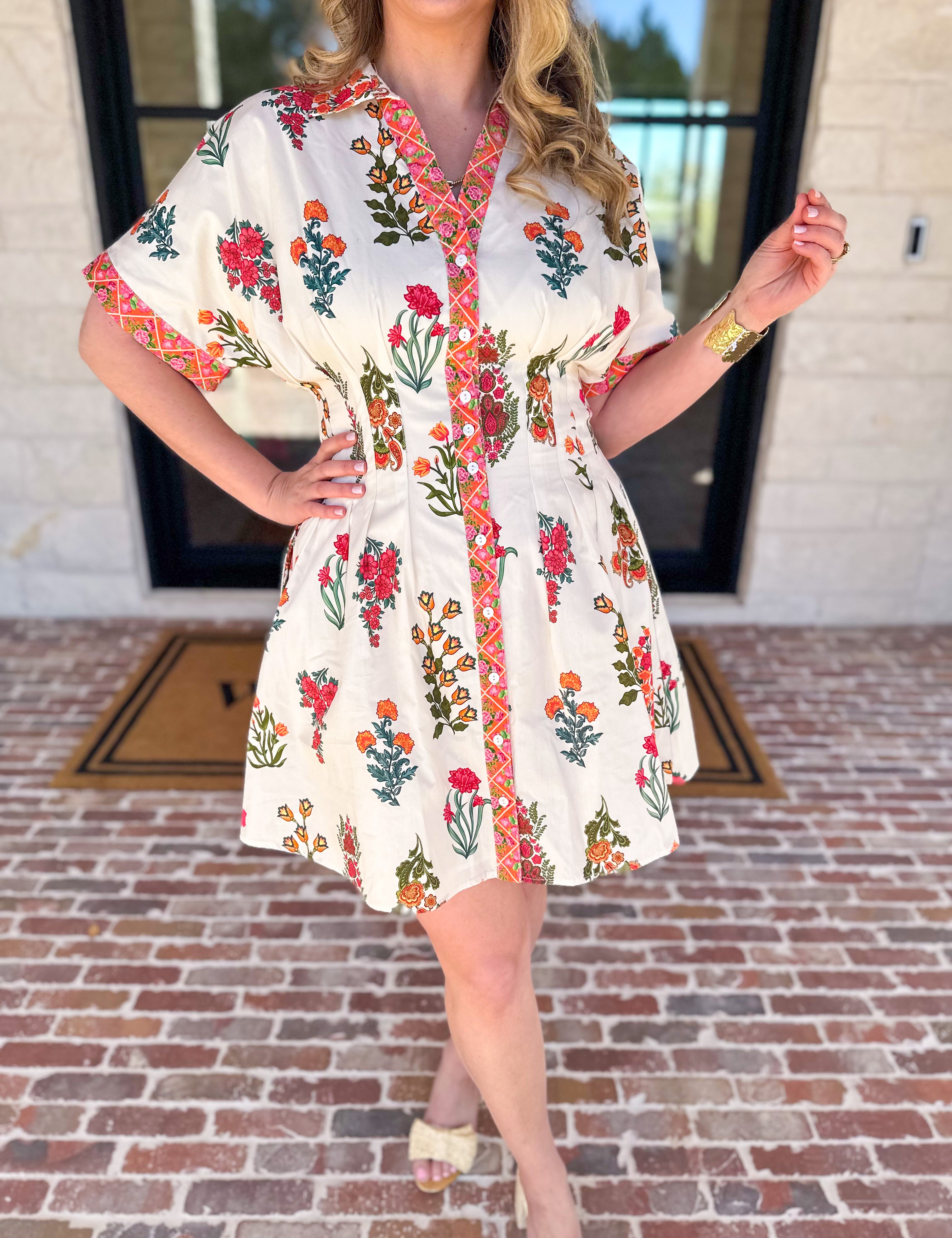 THML - The Elle Floral Mini Dress-510 Mini-THML-July & June Women's Fashion Boutique Located in San Antonio, Texas