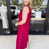 Casual Chic Midi Dress - Cherry-500 Midi-ENTRO-July & June Women's Fashion Boutique Located in San Antonio, Texas