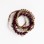 Michelle McDowell - Bracelet Set - Maroon & White-110 Jewelry & Hair-Michelle McDowell-July & June Women's Fashion Boutique Located in San Antonio, Texas