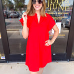 The Melinda Mini Dress - Red-510 Mini-PINCH-July & June Women's Fashion Boutique Located in San Antonio, Texas