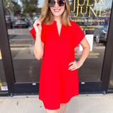 The Melinda Mini Dress - Red-510 Mini-PINCH-July & June Women's Fashion Boutique Located in San Antonio, Texas
