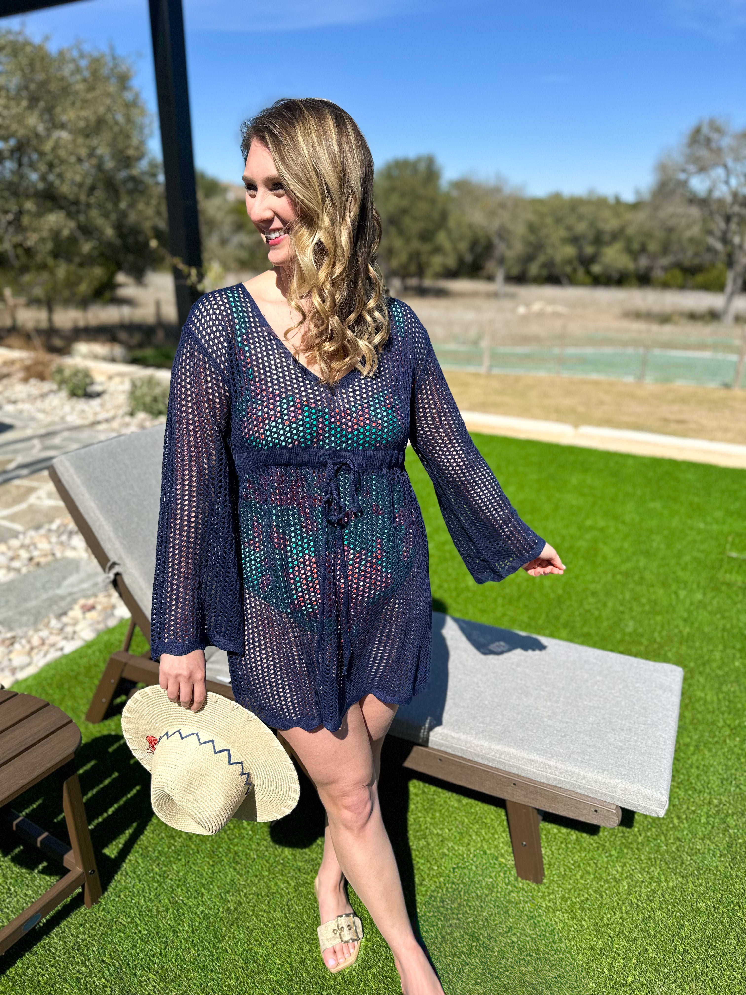 Marina Cover Up - Navy-300 Athleisure/Lounge-SHIRALEAH-July & June Women's Fashion Boutique Located in San Antonio, Texas
