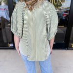 Floral Crochet Oversized Blouse - Olive-200 Fashion Blouses-ENTRO-July & June Women's Fashion Boutique Located in San Antonio, Texas