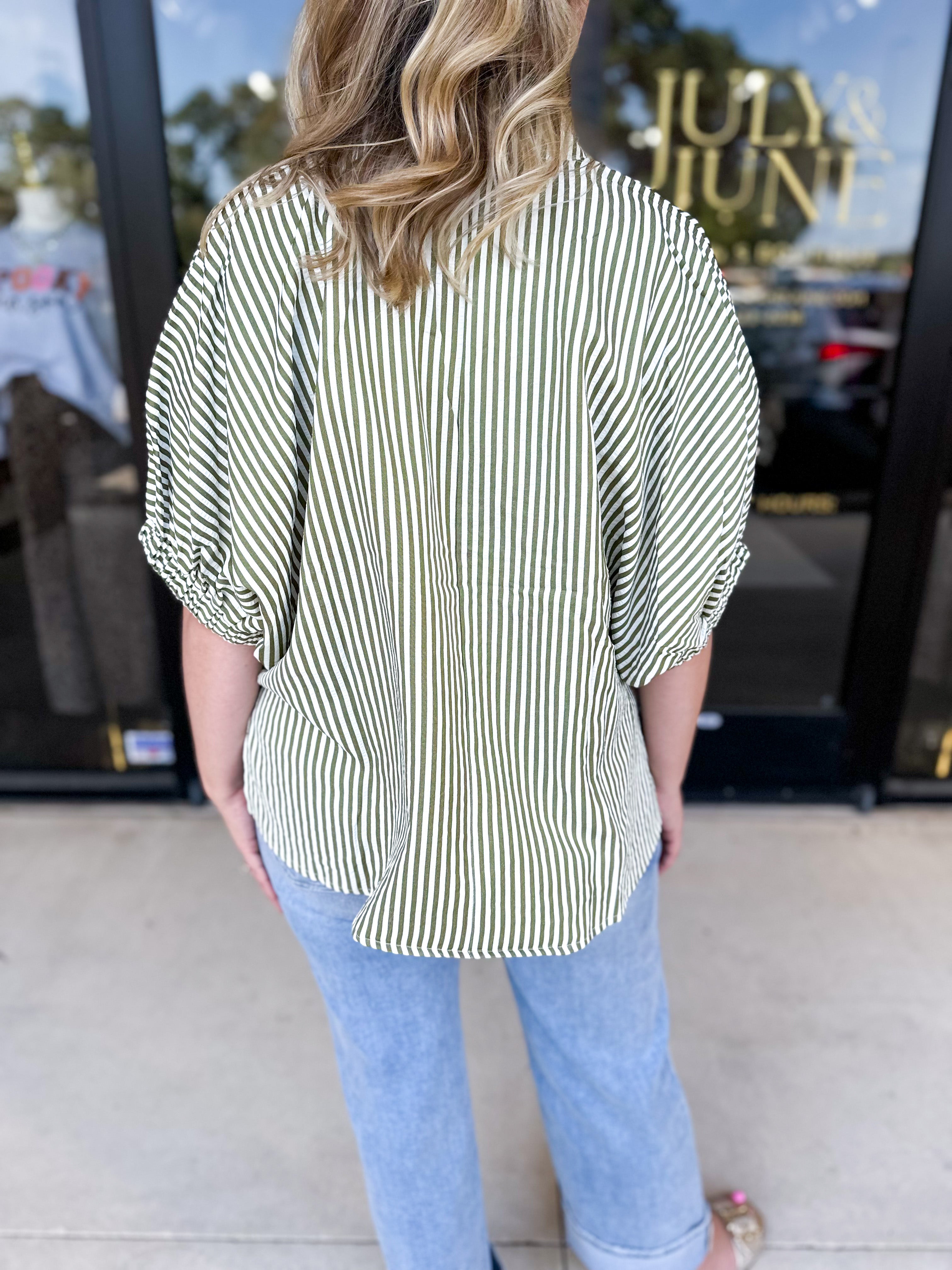 Floral Crochet Oversized Blouse - Olive-200 Fashion Blouses-ENTRO-July & June Women's Fashion Boutique Located in San Antonio, Texas