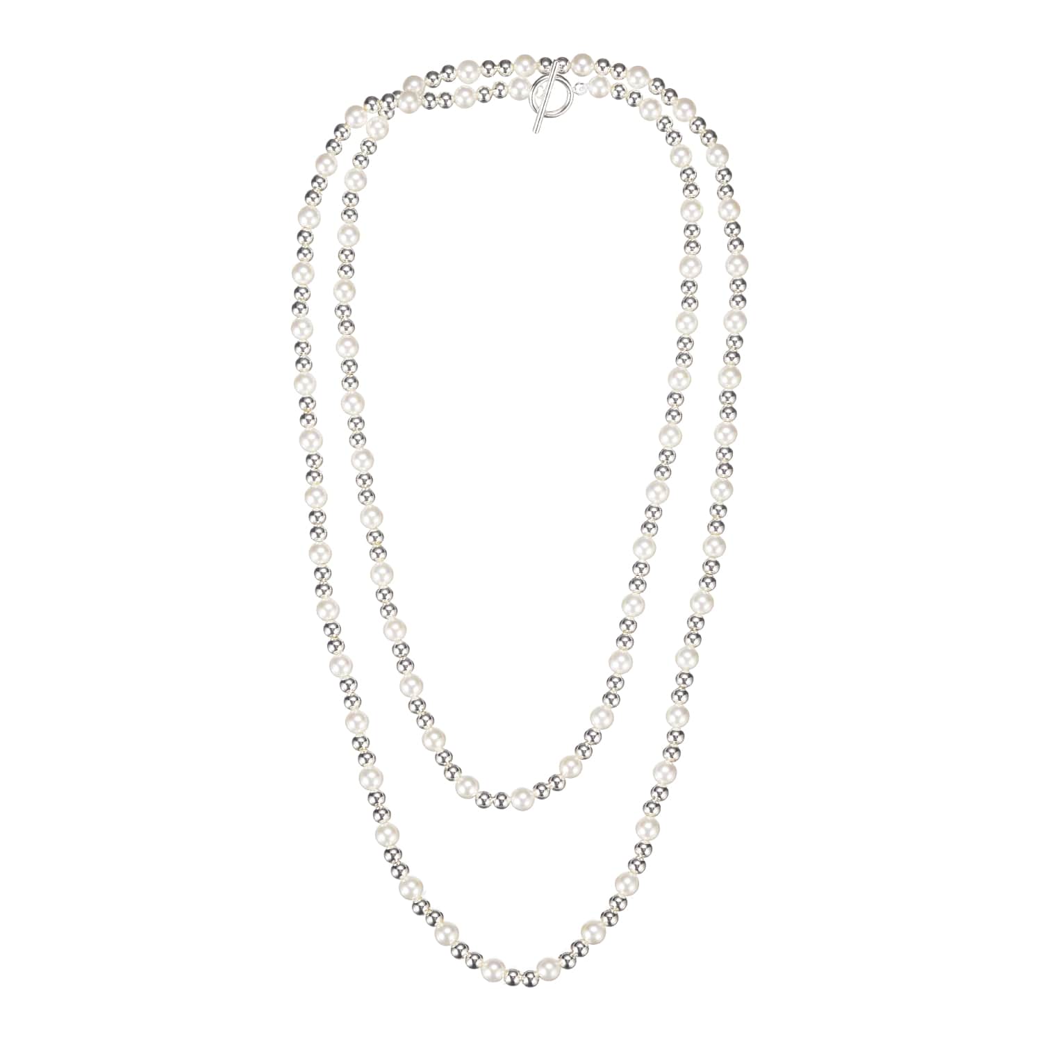 Natalie Wood - Adorned Pearl Necklace in Silver-110 Jewelry & Hair-Natalie Wood-July & June Women's Fashion Boutique Located in San Antonio, Texas
