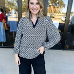 Mary Square- The Kayla High Notes Blouse-200 Fashion Blouses-MARY SQUARE-July & June Women's Fashion Boutique Located in San Antonio, Texas