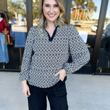 Mary Square- The Kayla High Notes Blouse-200 Fashion Blouses-MARY SQUARE-July & June Women's Fashion Boutique Located in San Antonio, Texas