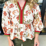 The Polly Peplum Blouse-200 Fashion Blouses-ENTRO-July & June Women's Fashion Boutique Located in San Antonio, Texas
