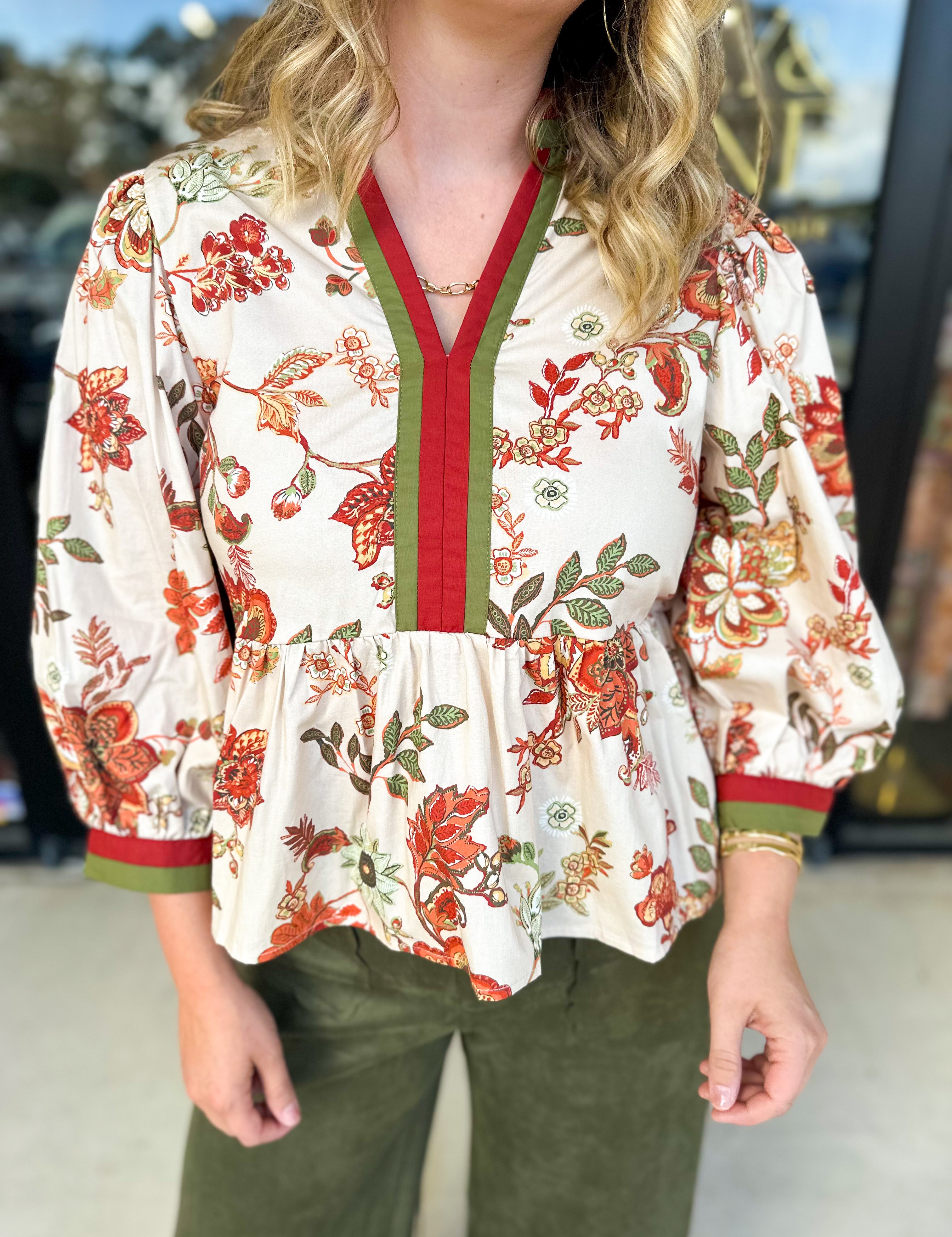 The Polly Peplum Blouse-200 Fashion Blouses-ENTRO-July & June Women's Fashion Boutique Located in San Antonio, Texas