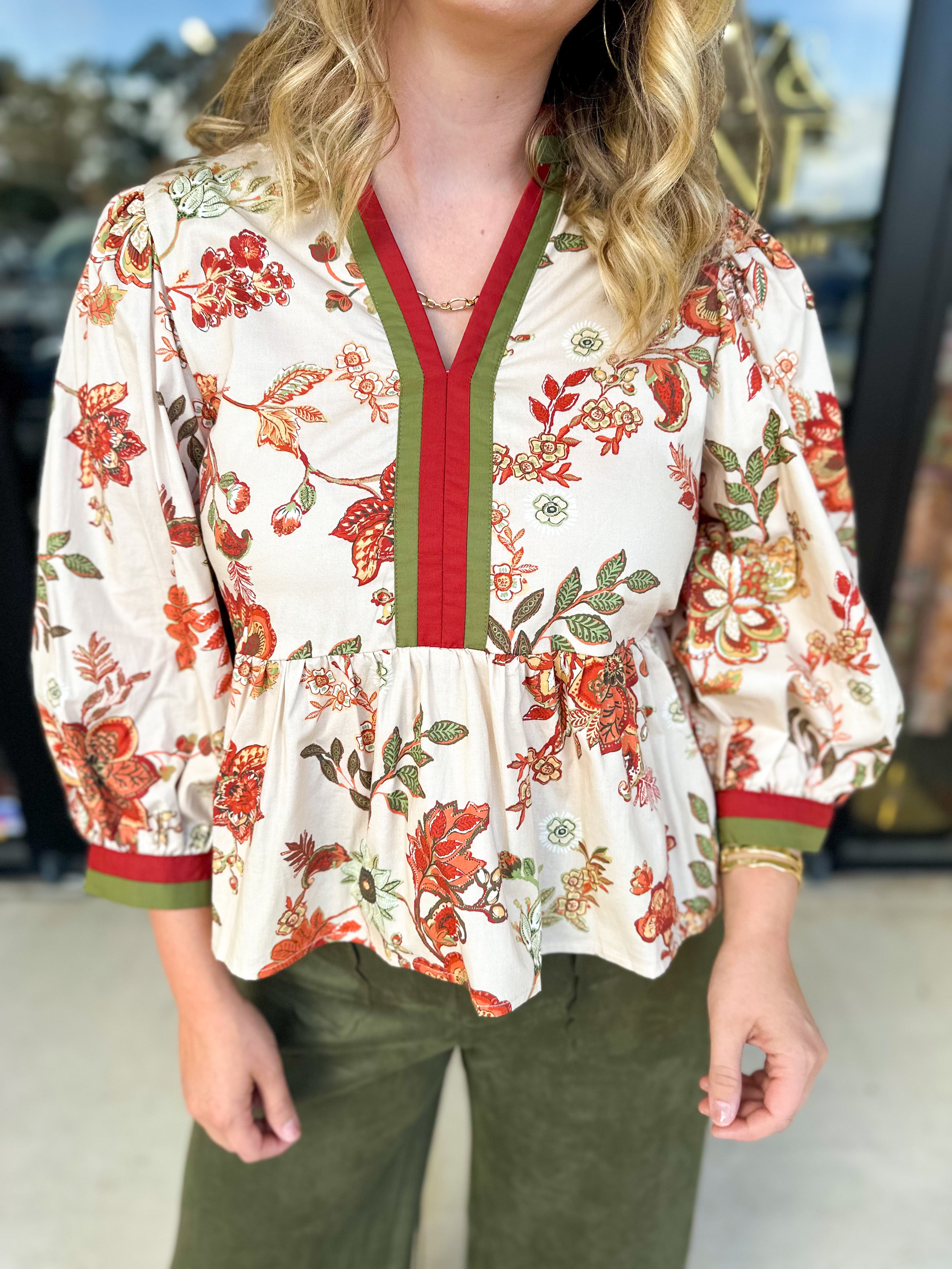 The Polly Peplum Blouse-200 Fashion Blouses-ENTRO-July & June Women's Fashion Boutique Located in San Antonio, Texas