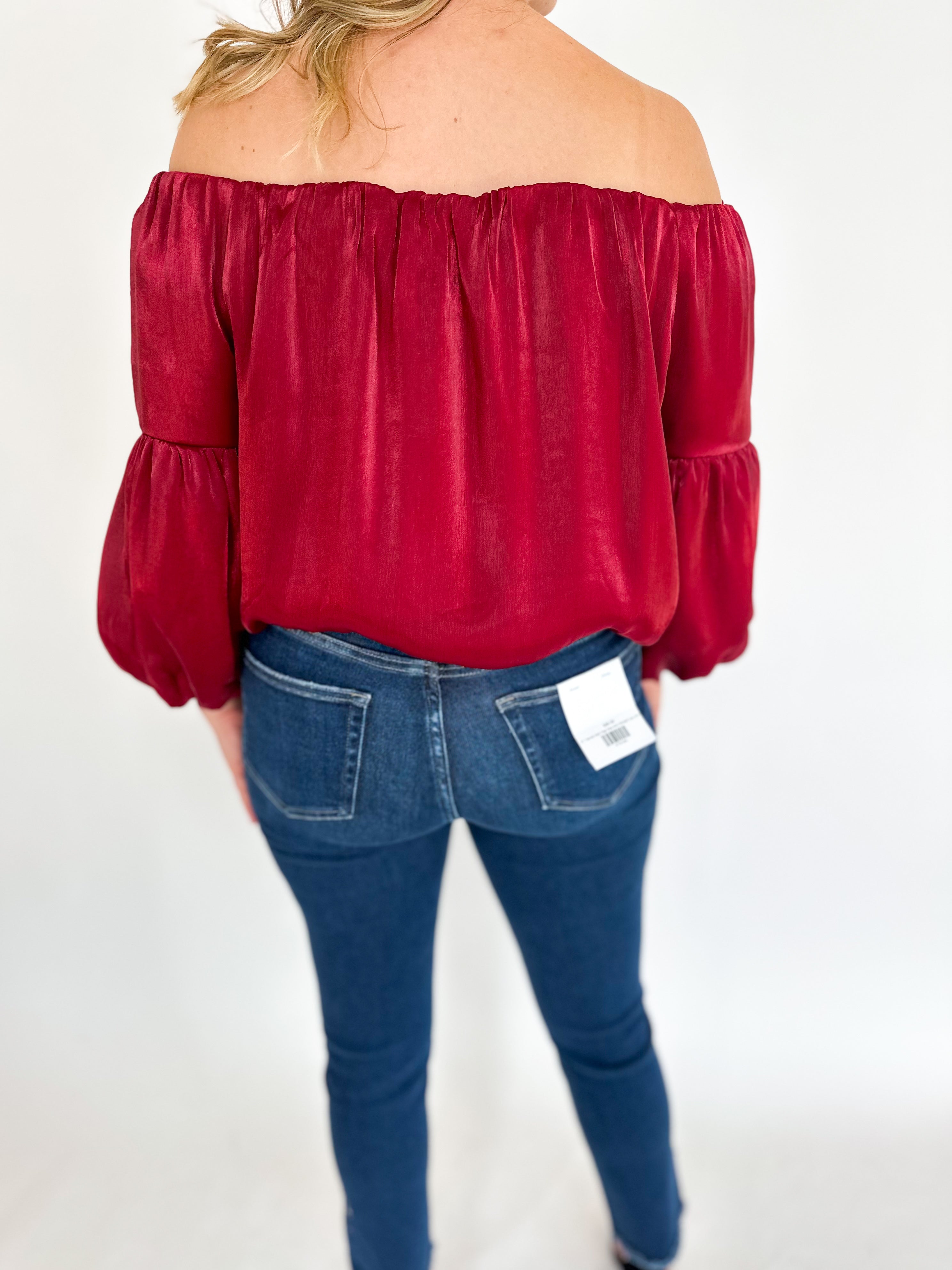 Very Merry Off The Shoulder Blouse-200 Fashion Blouses-FLYING TOMATO-July & June Women's Fashion Boutique Located in San Antonio, Texas