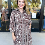 The Wrenlee Wrap Midi Dress - Chocolate Brown-500 Midi-POLOGRAM-July & June Women's Fashion Boutique Located in San Antonio, Texas
